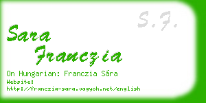 sara franczia business card